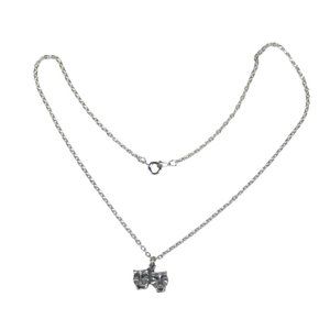 Comedy Drama Mask Pendant Theatre Silvertone Chain Necklace 16 Inch Choker